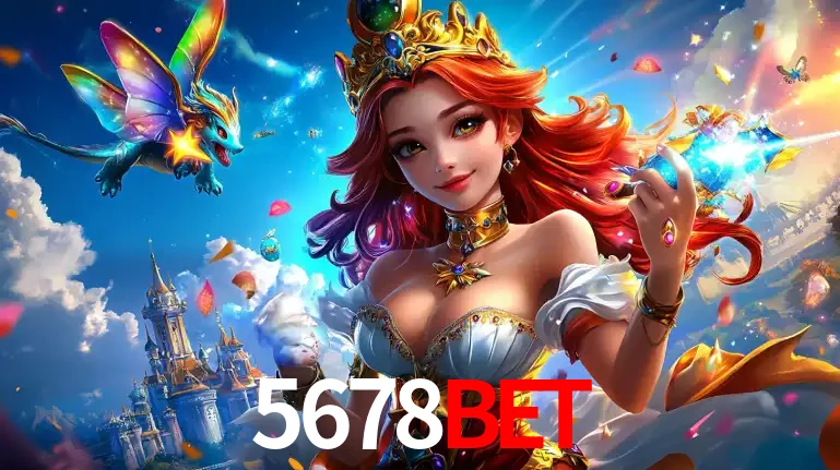 A princesa de um reino de fantasia mágico, com seu pequeno dragão, apresentando um mundo de prêmios encantados nos jogos de caça-níqueis do cassino 5678BET.